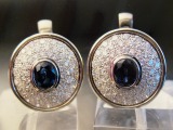 Earrings with sapphires and diamonds, total weight 12.43 gr.,