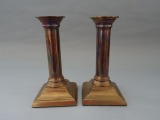 Bronze candlesticks, pair, h 16 cm