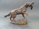 Bronze dog "Hunting" h 20.5 cm length 32 cm