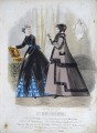 Engraving from the Paris fashion magazine "Les Modes Parisiennes"end of 19th century, 27x18.5 cm