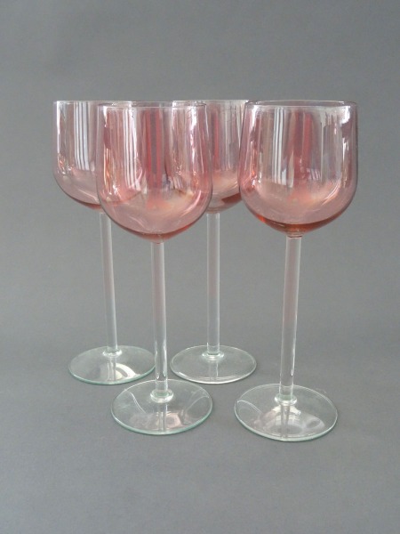 Līvāni glass factory - Glasses 4 pcs., Tinted red glass, h 18 cm