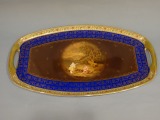 Paplāte, porcelāns, Eiropa, dekols ar zeltījumu 48x27,5 cm