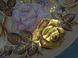 RPR - Plate with roses, porcelain, initials Г.Л., d 35 cm