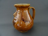 Ceramic jug, h 24 cm with the author's initial