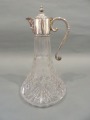 Crystal carafe with silver finish h 29.5 cm