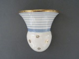 RPF - Porcelain wall vase with blue stripes h 12 cm