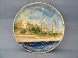 Šķīvis - Rīgas skats. Keramika, d 29,5 cm