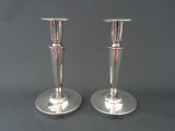 Silver candlesticks, total weight with filling 376, h 15.5 cm
