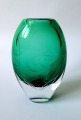Swedish glass vase with dolphins h 12 cm