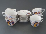 Kuzņecovs ? - Tasēs ar apakštasēm, Austrumu tēma, 7.gab., 19-20.gs., plāns porcelāns, roku darbs