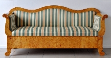A Russian or Baltic karelian birch sofa