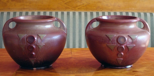 Vases with ornaments - pair