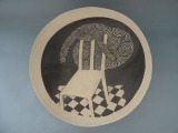 Plate from stone mass Chair with dress d 36 cm