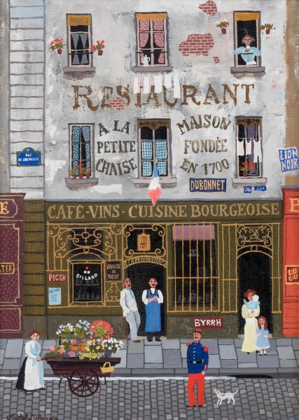 Le restaurant à la petite chaise à Paris./ Restorāns Parīzē.
