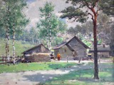 Country yard in spring