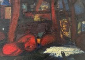 Пейзаж с красными камнями