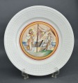 Фарфоровая тарелка по эскизу Романа Суты. Сцена из жизни рыбаков