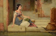 Girl beside Canal. Venice