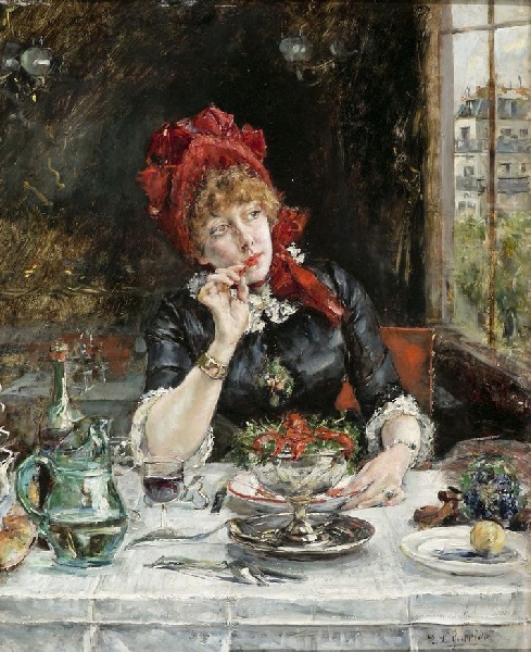 Meitene Parīzes restorānā